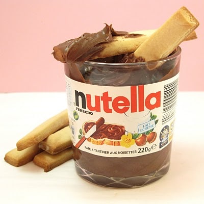 cookies sticks and nutella 