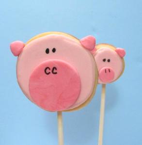 pig cookies on a stick 