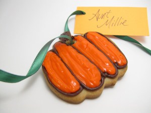 pumpkin cookies placecards 