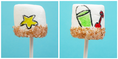 sand, surf and lawn summer marshmallows (and how to dye your own sprinkles)