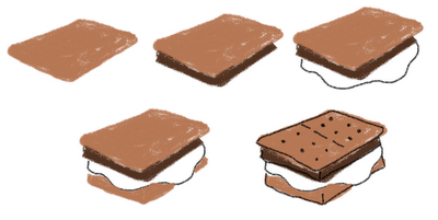 s'mores marshmallow art - how to draw s'mores 