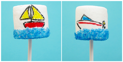 sand, surf and lawn summer marshmallows (and how to dye your own sprinkles)