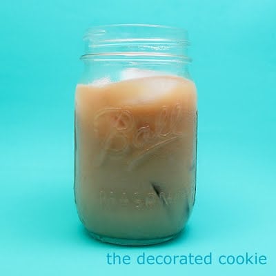 iced coffee and coffee bean cookies