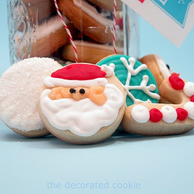 bite-size Christmas cookies in a jar