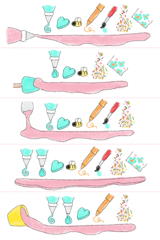 food decorating GUIDE to mix and match sweets, toppings and decorations