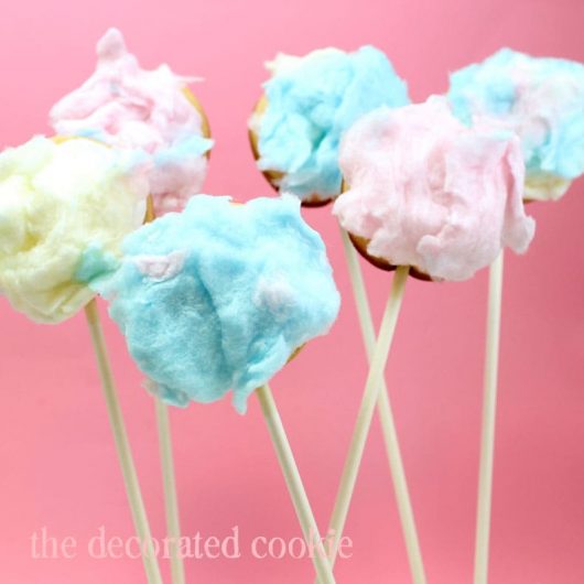 fuzzy bunny tail cookie pops - cotton candy bunny tail cookies 