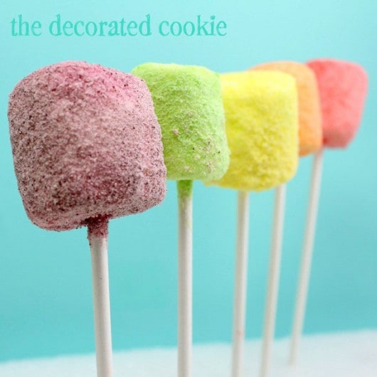 Skittles marshmallow pops