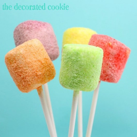 Skittles marshmallow pops