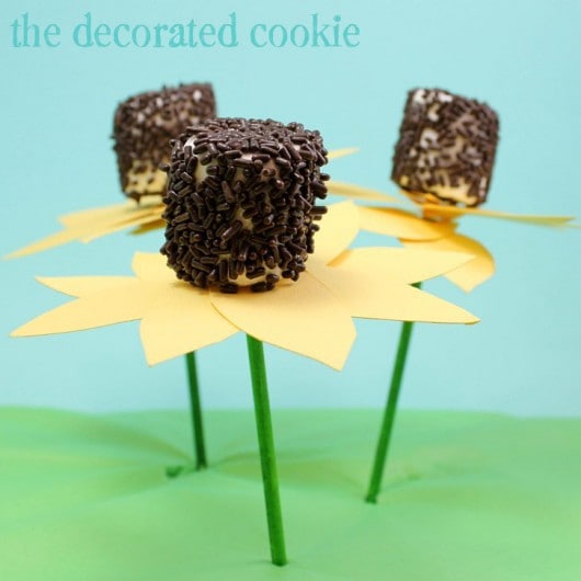 sunflower marshmallow pops