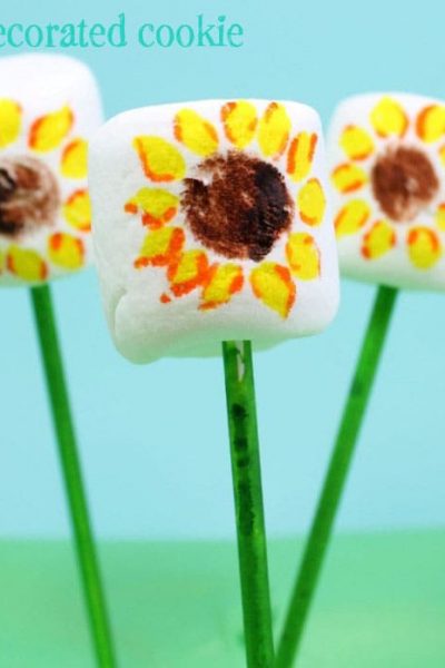 sunflower marshmallow pops