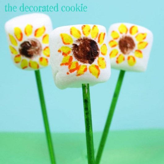 sunflower marshmallow pops