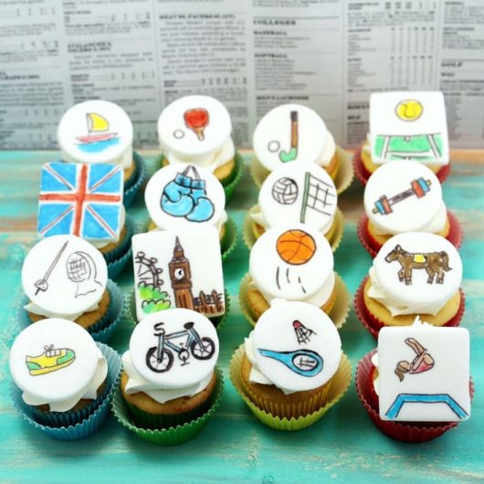 Olympics cupcakes for Bird's Party Magazine 