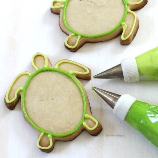 Brush Embroidery Turtle Cookies 