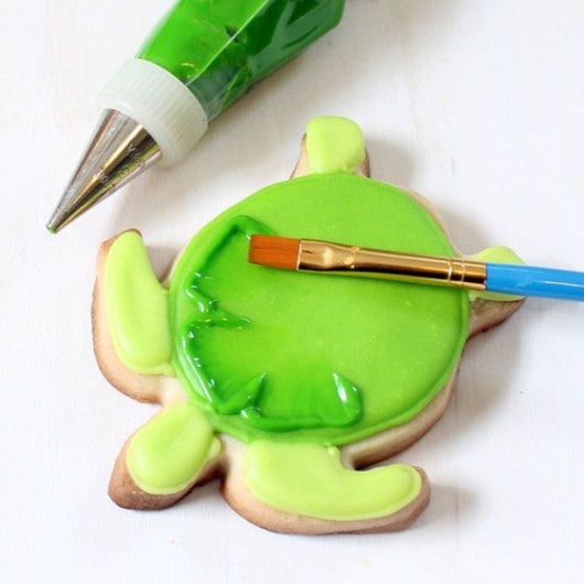 Brush Embroidery Turtle Cookies 