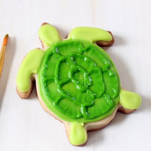Brush Embroidery Turtle Cookies 
