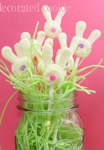easy candy bunny pops for Easter