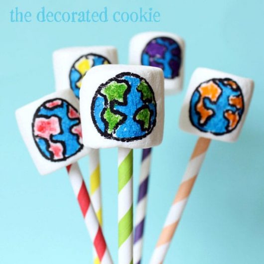 earth day marshmallow pops