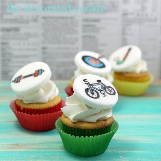 Olympics cupcakes for Bird's Party Magazine 
