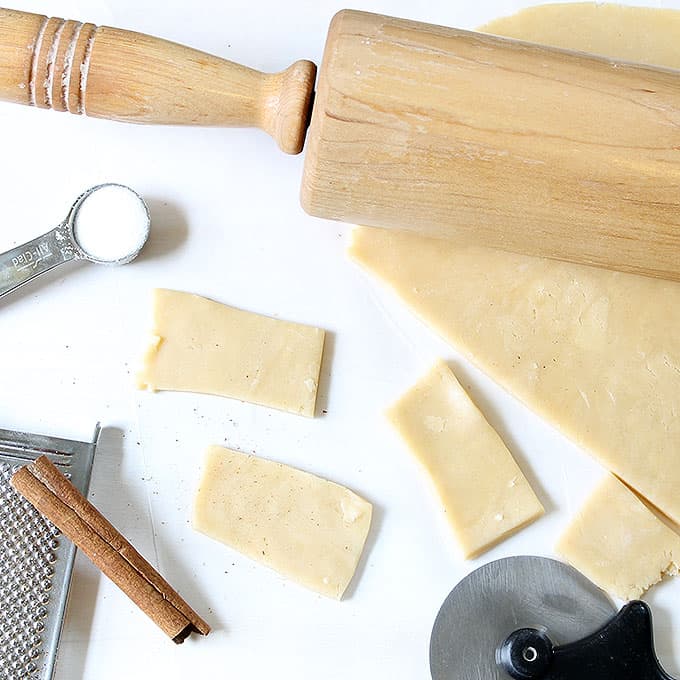 rolling out pie crust 