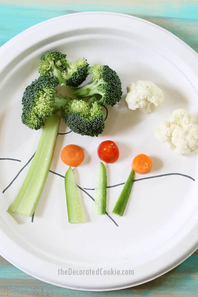 vegetables on paper plate 