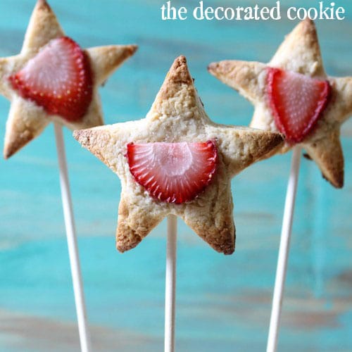 strawberry shortcake pops - star starberry shortcake pops for summer and 4th of July 