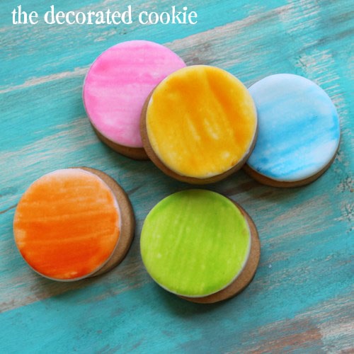 painting on cookies: how to create a watercolor paint effect on decorated cookies 