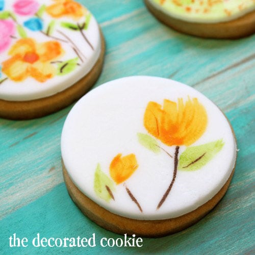 painting on cookies: how to create a watercolor paint effect on decorated cookies 