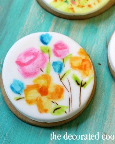 watercolor decorated cookies