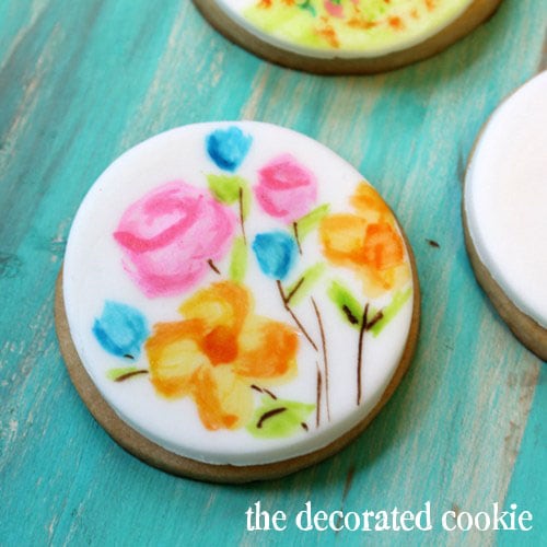 painting on cookies: how to create a watercolor paint effect on decorated cookies 
