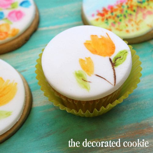 painting on cookies: how to create a watercolor paint effect on decorated cookies 