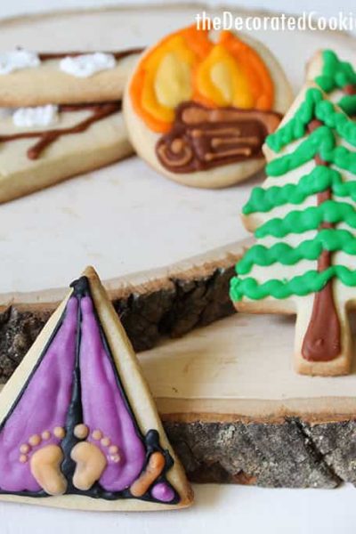 DECORATED camping themed cookies