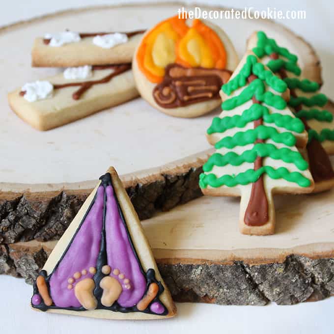 DECORATED camping themed cookies