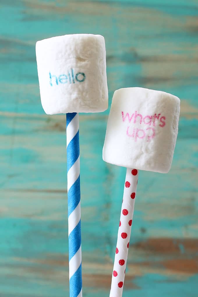 HOW TO STAMP MARSHMALLOWS with food coloring pens 