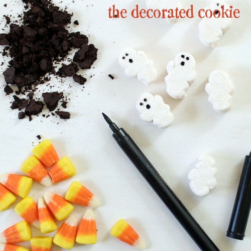 ghost marshmallows Halloween chocolate bark