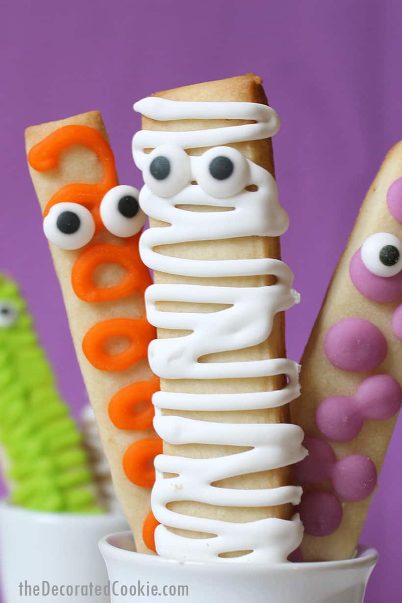 Monster cookie sticks for Halloween 