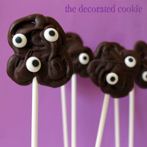 easy chocolate monster pops for Halloween 