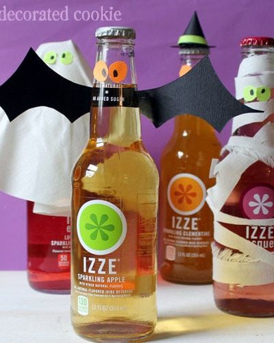 IZZE bottles dressed up for Halloween
