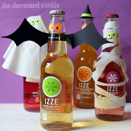 IZZE bottles dressed up for Halloween 