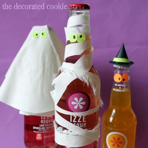 IZZE bottles dressed up for Halloween 