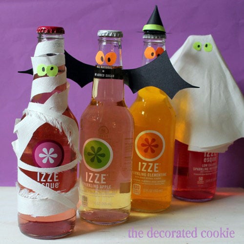 IZZE bottles dressed up for Halloween 