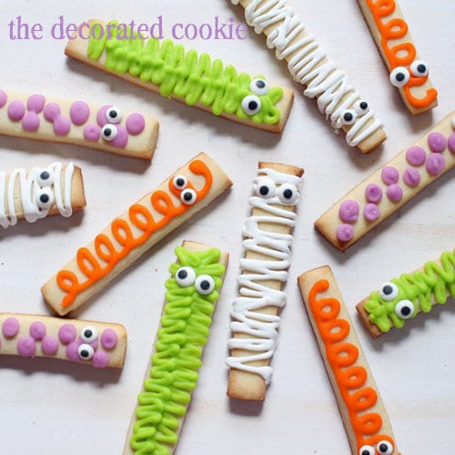 monster cookie sticks for Halloween