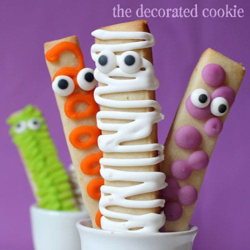 monster cookie sticks for Halloween