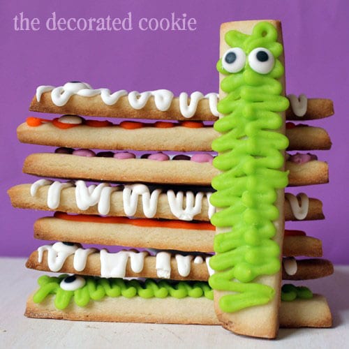 monster cookie sticks for Halloween