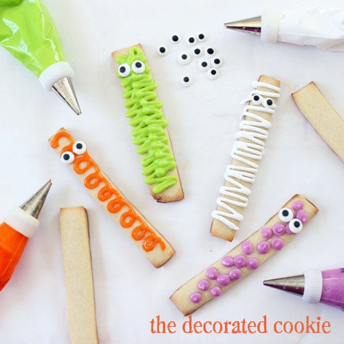 monster cookie sticks for Halloween