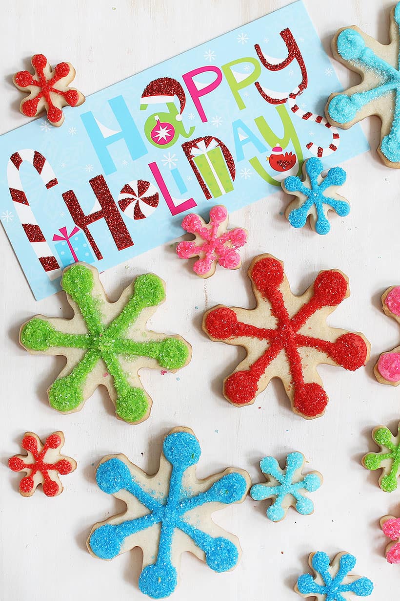 colorful snowflake cookies