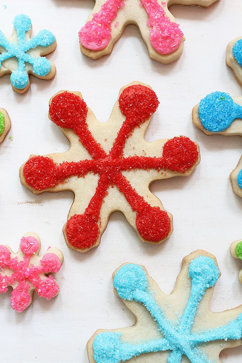 colorful snowflake cookies