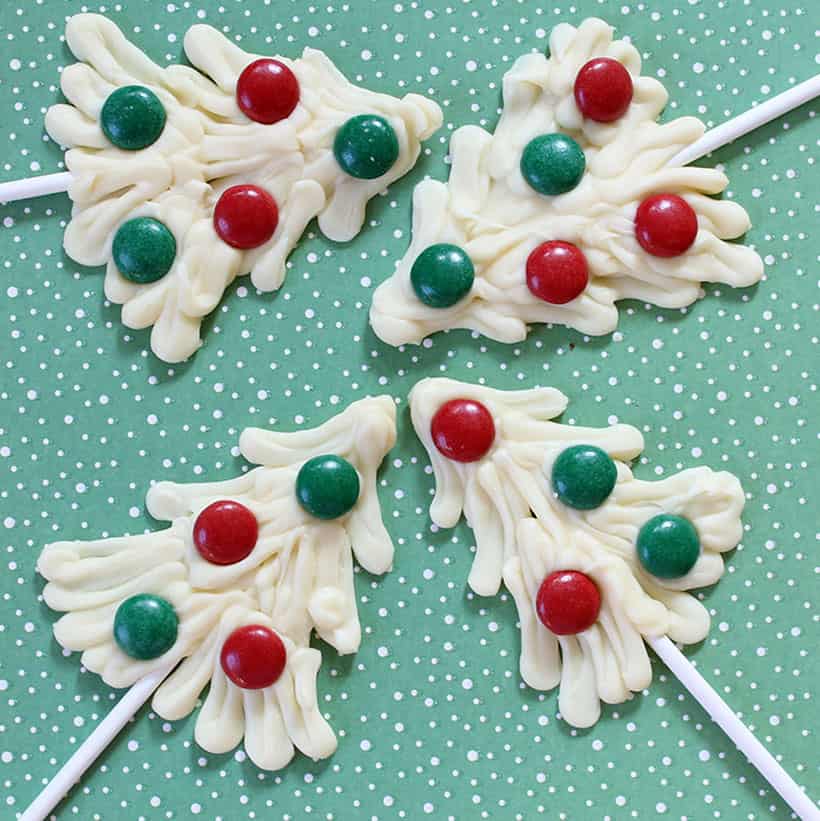 white chocolate Christmas trees