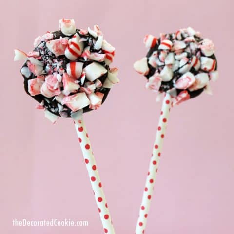 Pepermint Pop chocolate peppermint pops for Christmas are an easy holiday treat to make