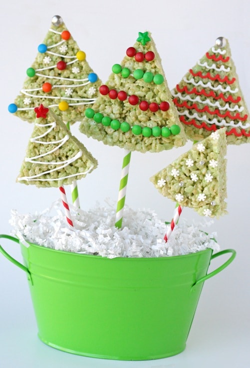 Rice Krispie Treat Christmas trees by Glory of Glorious Treats