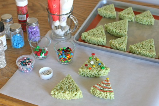 Rice Krispie Treat Christmas trees by Glory of Glorious Treats